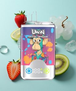 Erdbeer-Kiwi-Traube-Eis Uwin Crystal Twins 40000 Puffs mit 32ml E-Liquid und Typ-C-Ladung
