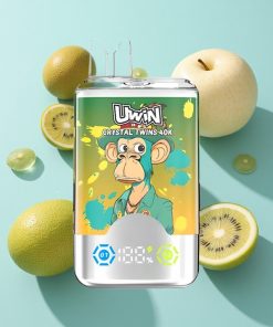 Kiwi Passionsfrucht Guava Zwei Apfel UWIN Crystal Twins Dual-Port 40000 Puffs mit 32ml E-Liquid und Typ-C-Ladung
