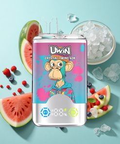 Wassermelone-Eis & gemischte Beeren UWIN Crystal Twins 40000 Puffs mit 32ml E-Liquid und Typ-C-Ladung